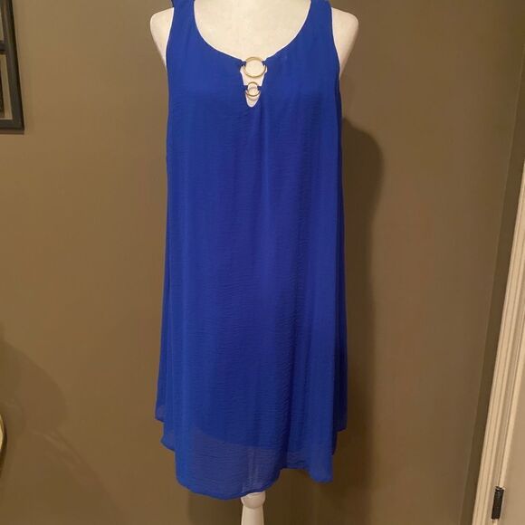 Tacera Blue Sleeveless Dress Plus Size 1X - Picture 2 of 9